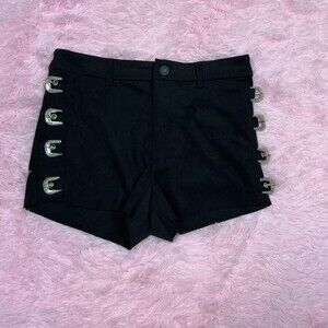 Black Forever 21 Suede Shorts with buckle detail